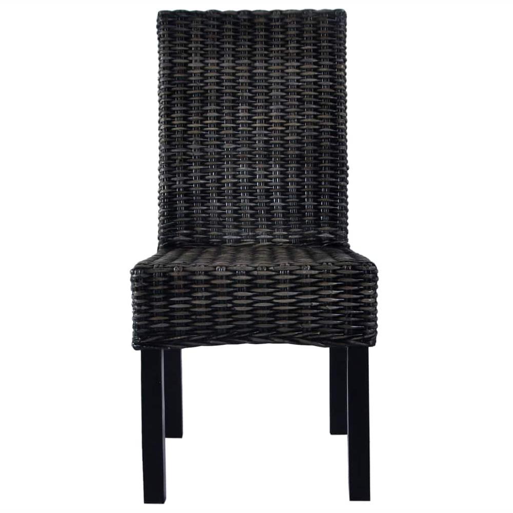 vidaXL Dining Chairs 4 pcs Black Kubu Rattan and Mango Wood (2x246656), 275469. Picture 3