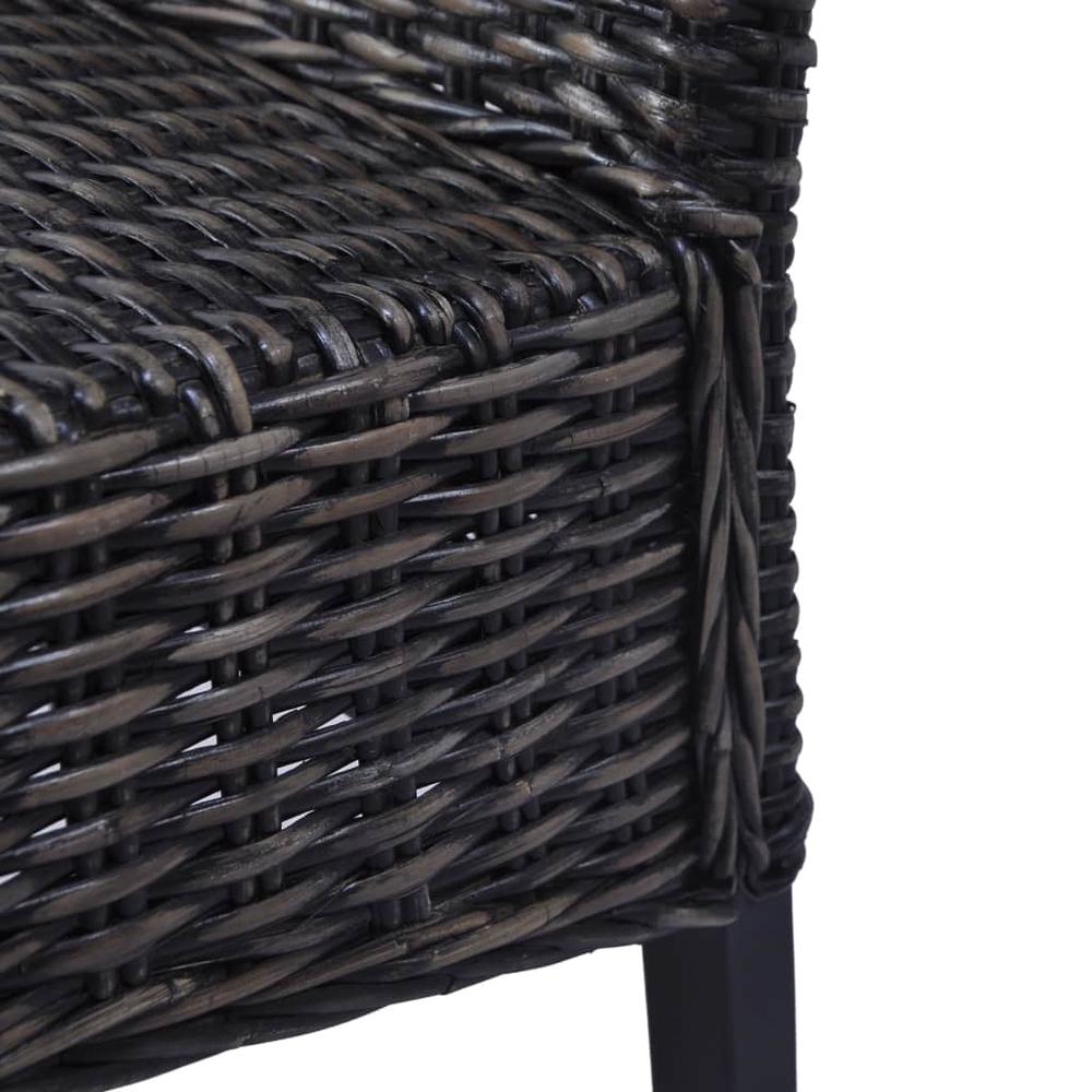 vidaXL Dining Chairs 4 pcs Black Kubu Rattan and Mango Wood (2x246656), 275469. Picture 6