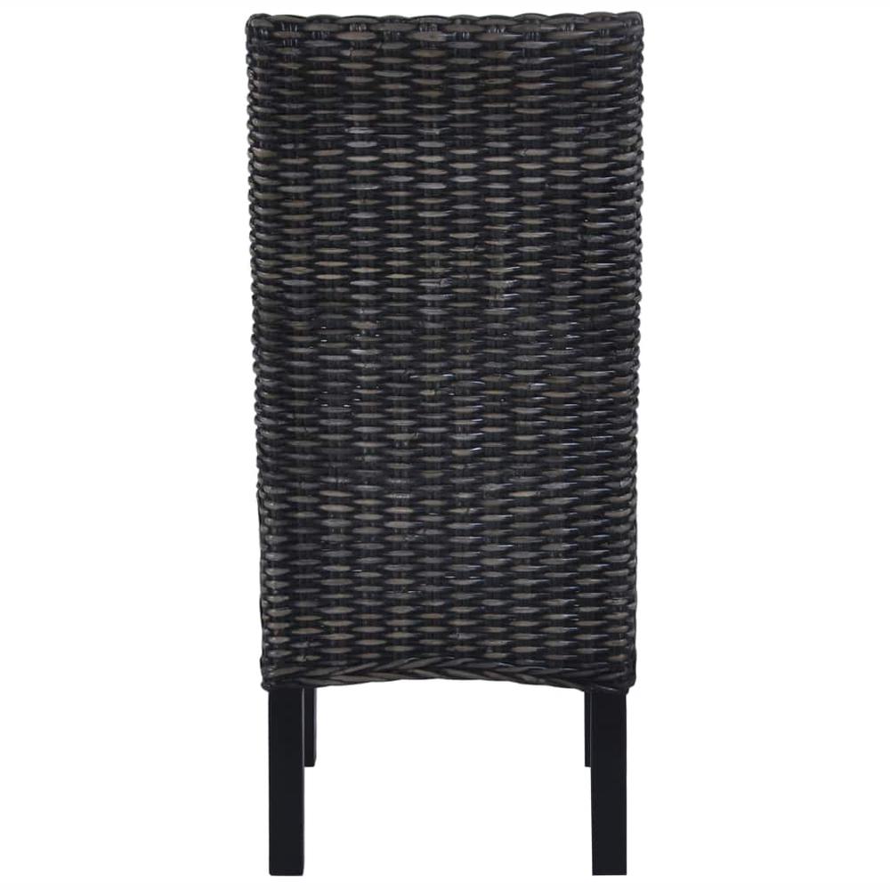vidaXL Dining Chairs 6 pcs Black Kubu Rattan and Mango Wood (3x246656), 275470. Picture 5