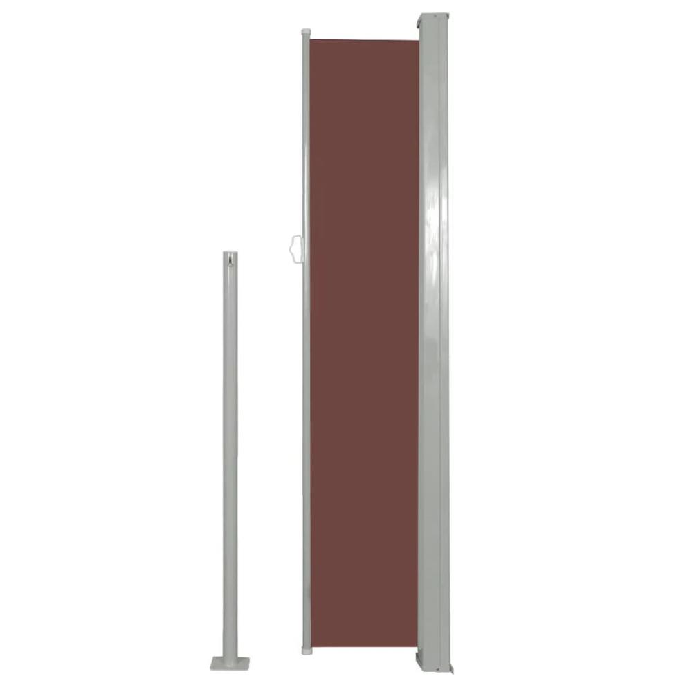 vidaXL Retractable Side Awning 63"x196.9" Brown, 45465. Picture 4
