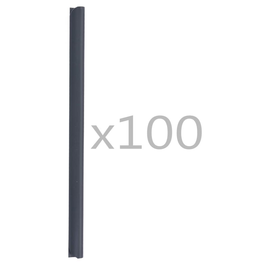 vidaXL 100 pcs Fence Strip Clips PVC Anthracite, 45477. Picture 2
