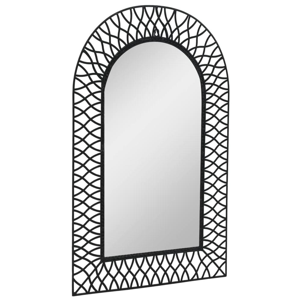 vidaXL Garden Wall Mirror Arched 19.6"x31.4" Black, 275607. Picture 2