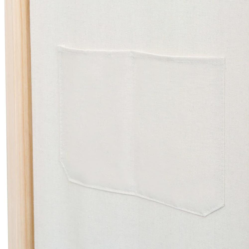 vidaXL 4-Panel Room Divider Cream 62.9"x66.9"x1.6" Fabric, 248173. Picture 7
