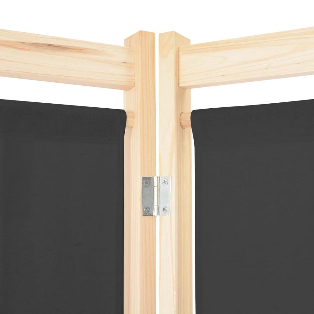 vidaXL 3-Panel Room Divider Gray 47.2"x66.9"x1.6" Fabric, 248175. Picture 5