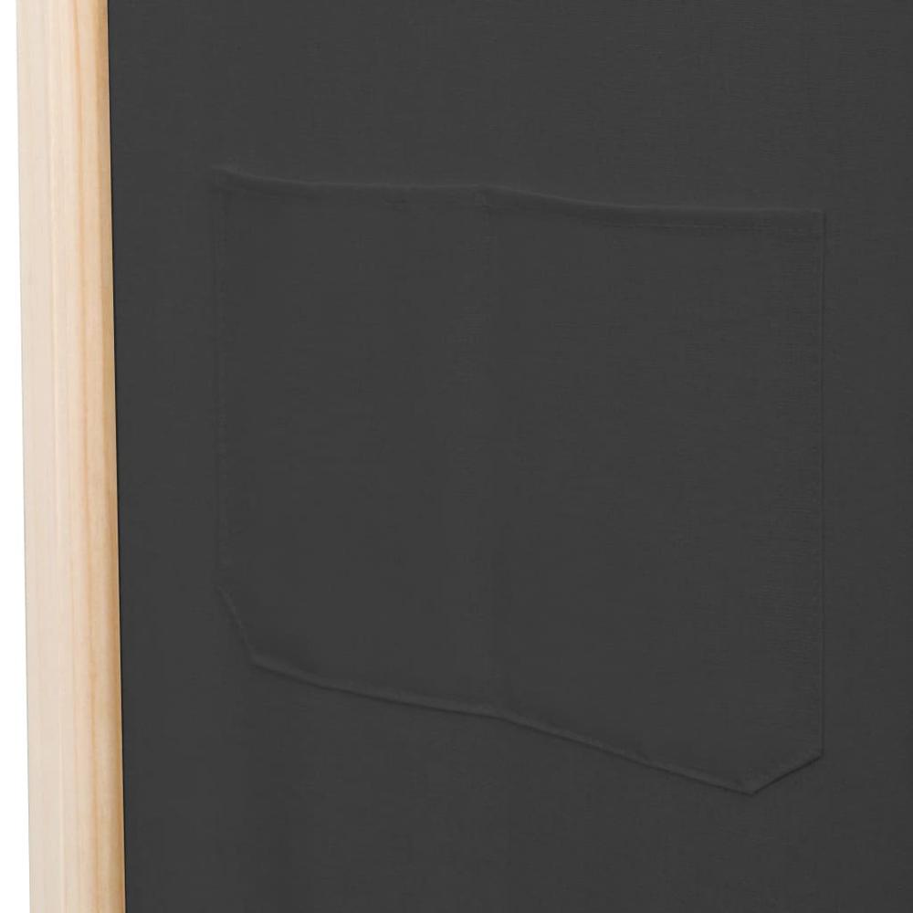 vidaXL 3-Panel Room Divider Gray 47.2"x66.9"x1.6" Fabric, 248175. Picture 7