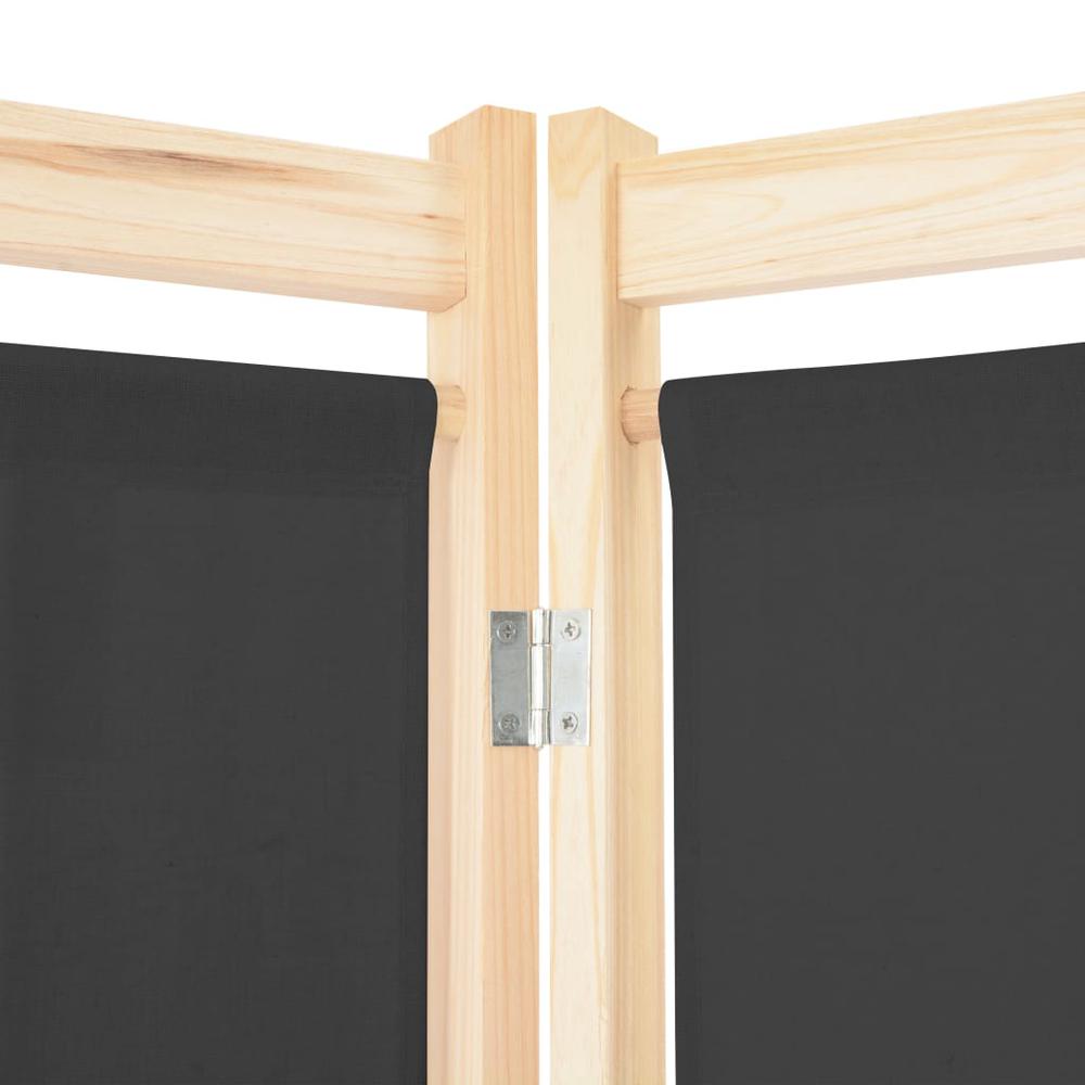 vidaXL 6-Panel Room Divider Gray 94.5"x66.9"x1.6" Fabric, 248178. Picture 5