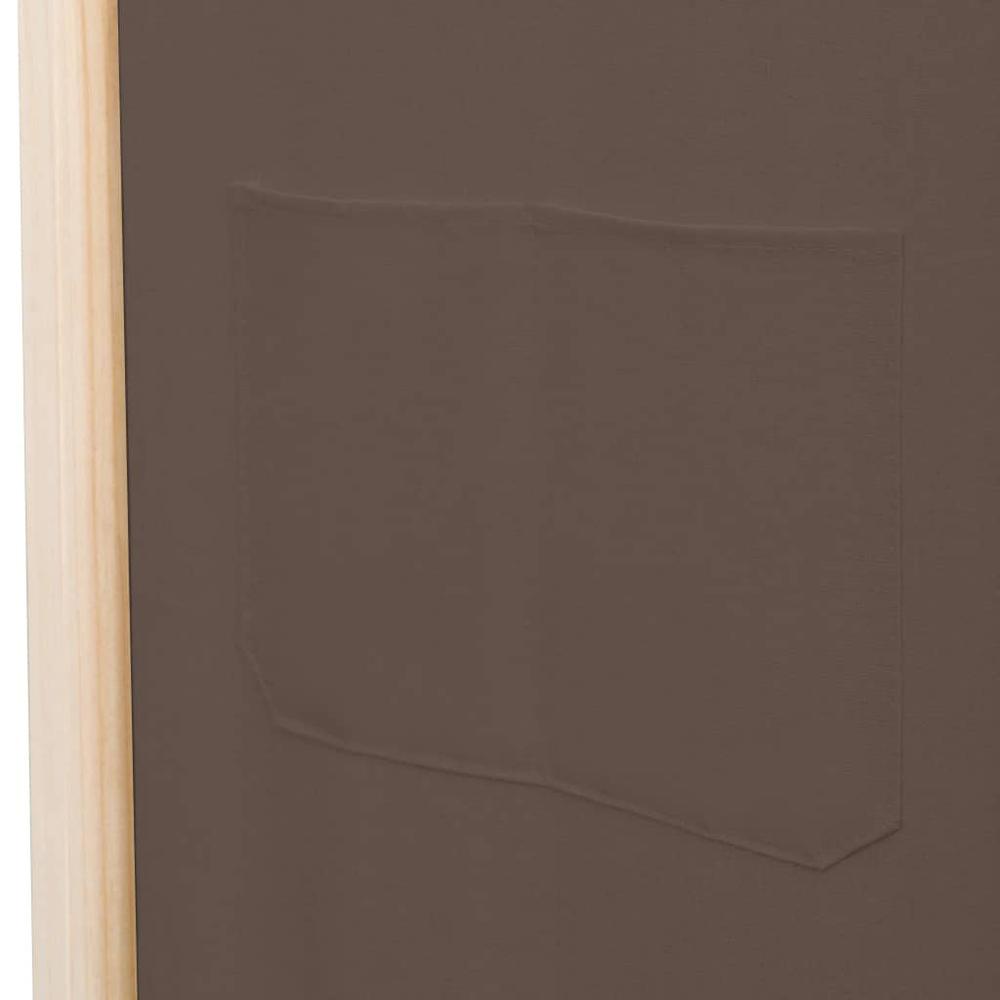 vidaXL 4-Panel Room Divider Brown 62.9"x66.9"x1.6" Fabric, 248180. Picture 7