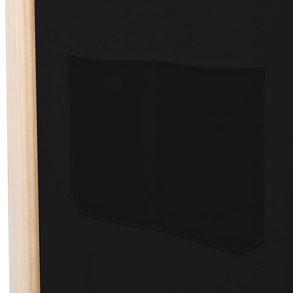 vidaXL 4-Panel Room Divider Black 62.9"x66.9"x1.6" Fabric, 248184. Picture 7
