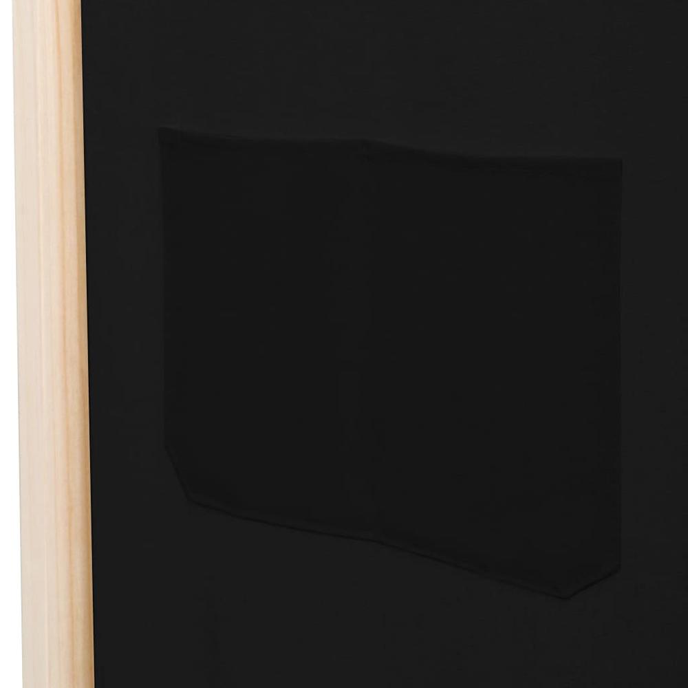 vidaXL 5-Panel Room Divider Black 78.7"x66.9"x1.6" Fabric, 248185. Picture 7