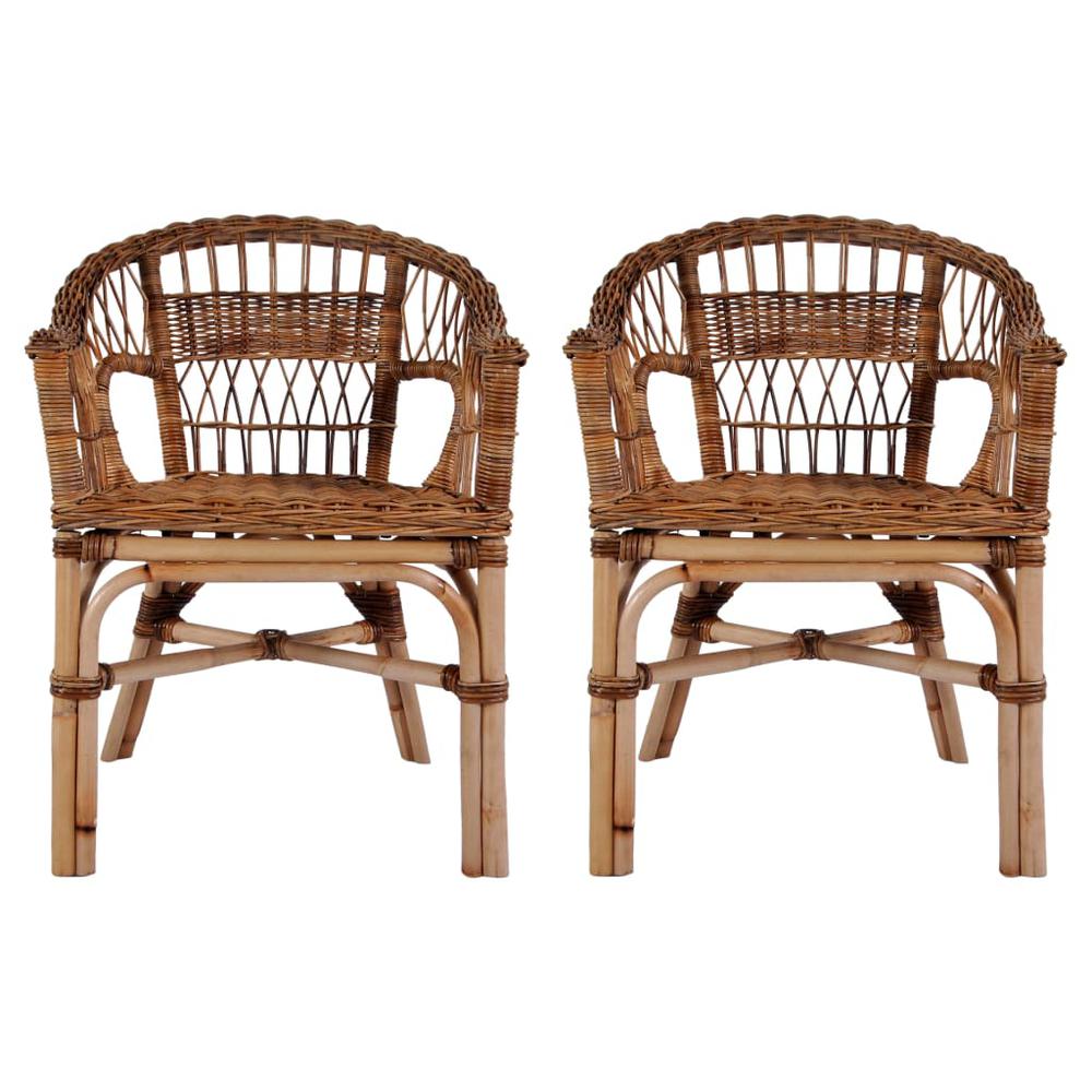 vidaXL Outdoor Chairs 2 pcs Natural Rattan Brown, 275842. The main picture.