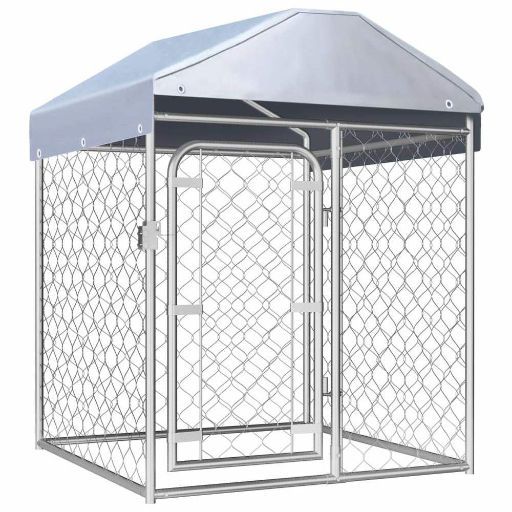 vidaXL Outdoor Dog Kennel with Roof 39.4"x39.4"x49.2", 144491. Picture 1