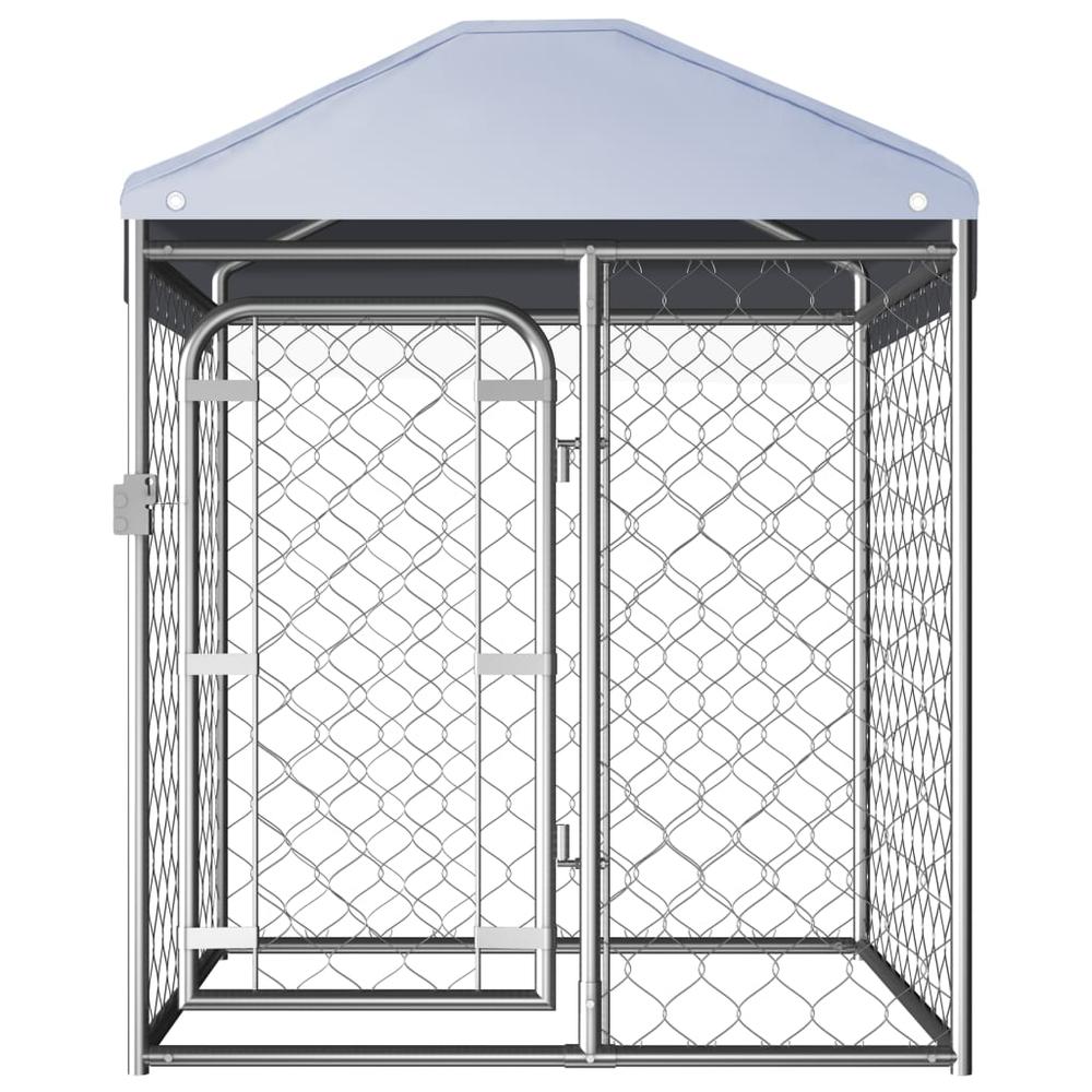 vidaXL Outdoor Dog Kennel with Roof 39.4"x39.4"x49.2", 144491. Picture 2
