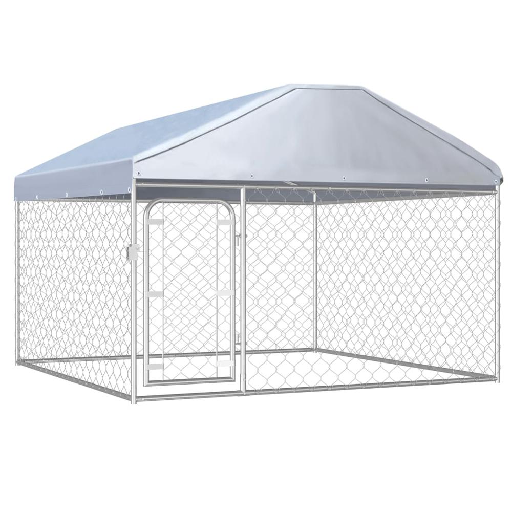 vidaXL Outdoor Dog Kennel with Roof 78.7"x78.7"x53.1", 144493. Picture 1