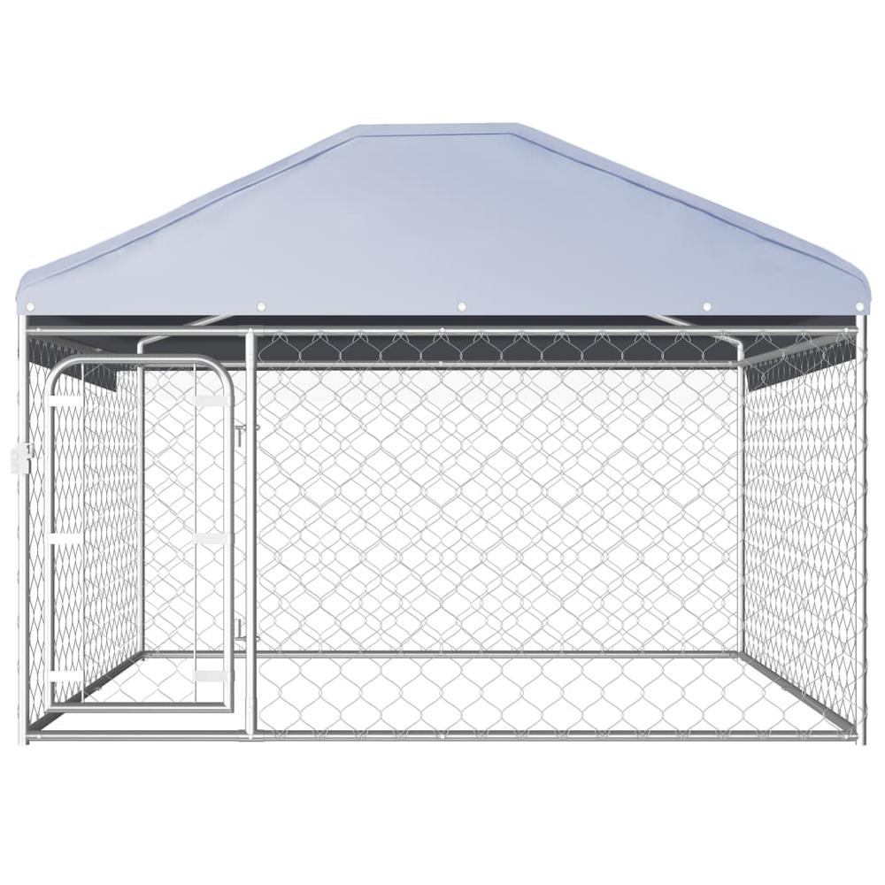 vidaXL Outdoor Dog Kennel with Roof 78.7"x78.7"x53.1", 144493. Picture 2
