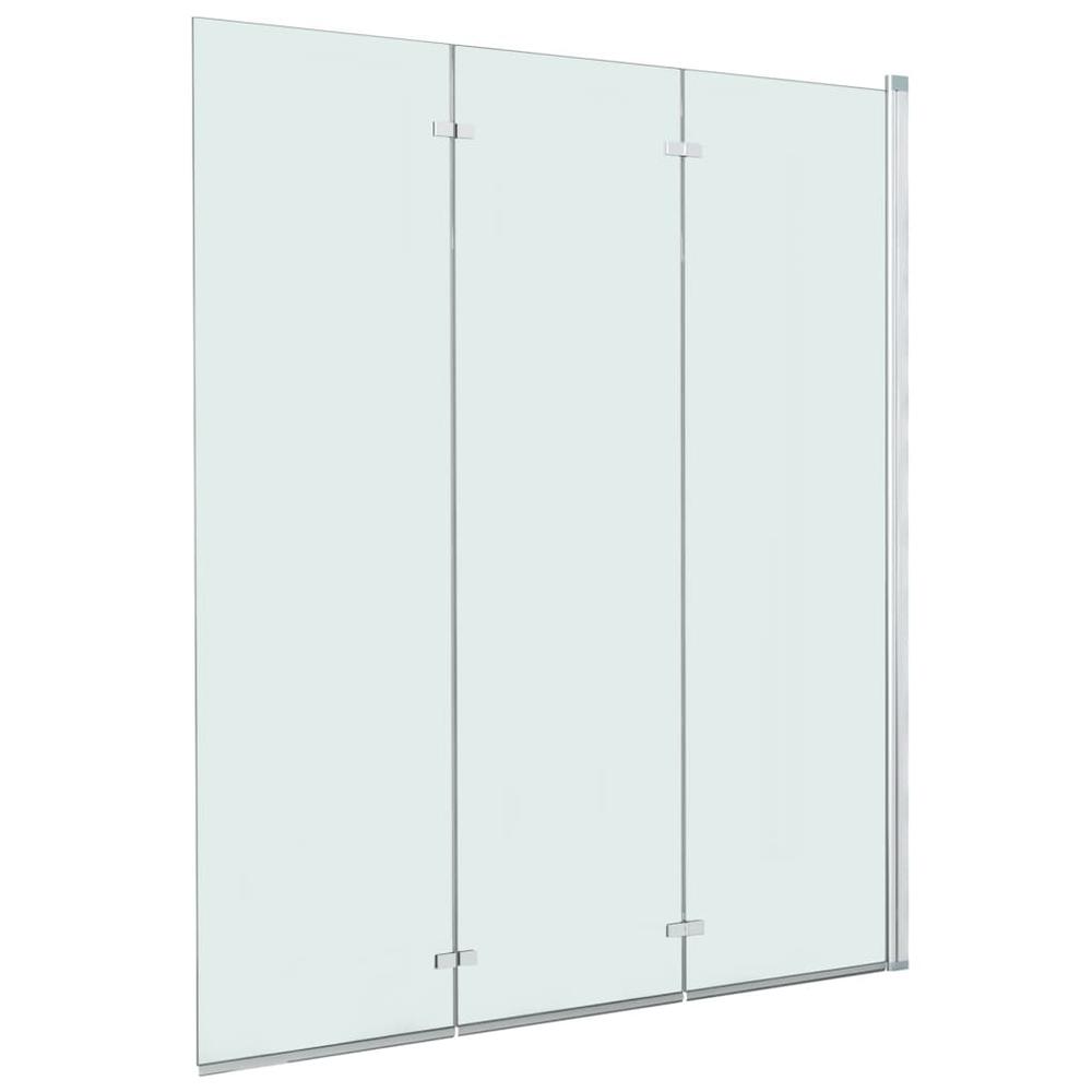 vidaXL Folding Shower Enclosure 3 Panels ESG 51.2"x54.3", 144679. Picture 2