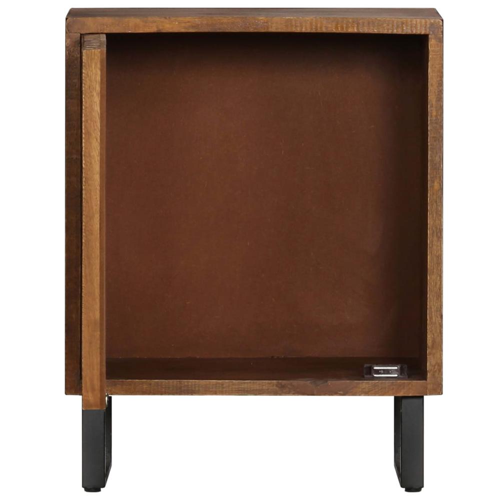 vidaXL Bedside Cabinet 15.7"x11.8"x19.6" Solid Mango Wood, 247942. Picture 4