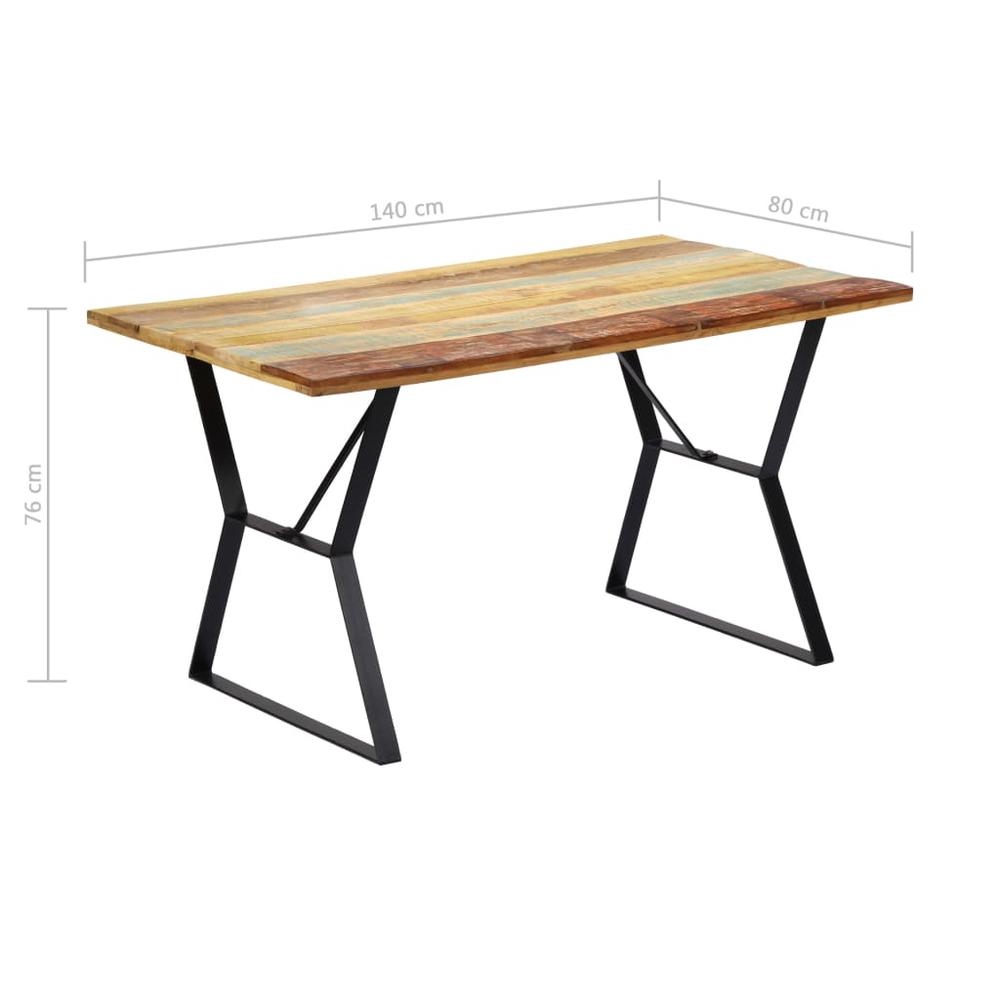 vidaXL Dining Table 55.1x31.4"x29.9" Solid Reclaimed Wood, 247948. Picture 7