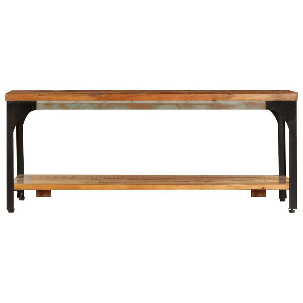 vidaXL Coffee Table with Shelf 39.4"x23.6"x13.8" Solid Reclaimed Wood, 247324. Picture 3