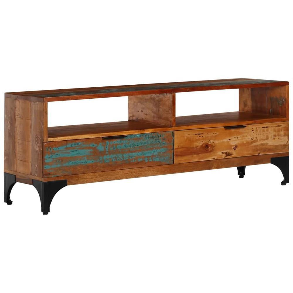 vidaXL TV Cabinet 46.5"x13.8"x17.7" Solid Reclaimed Wood, 247325. Picture 1