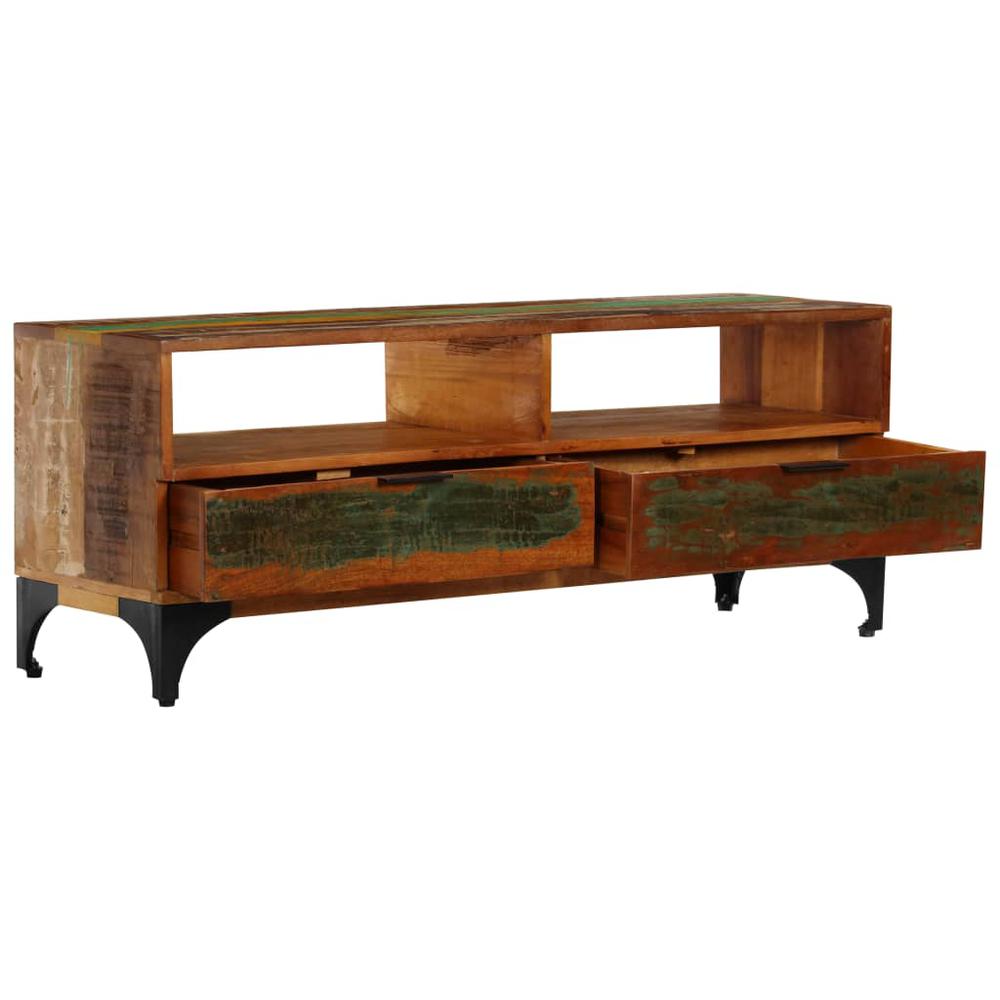 vidaXL TV Cabinet 46.5"x13.8"x17.7" Solid Reclaimed Wood, 247325. Picture 4