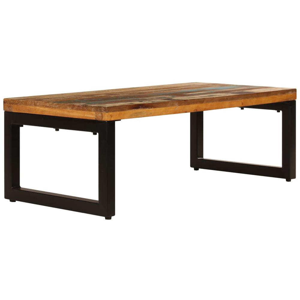 vidaXL Coffee Table 39.4"x19.7"x13.8" Solid Reclaimed Wood and Steel, 247338. Picture 2