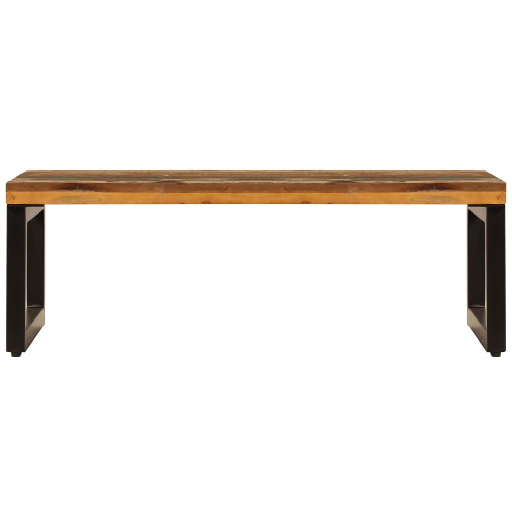 vidaXL Coffee Table 39.4"x19.7"x13.8" Solid Reclaimed Wood and Steel, 247338. Picture 3