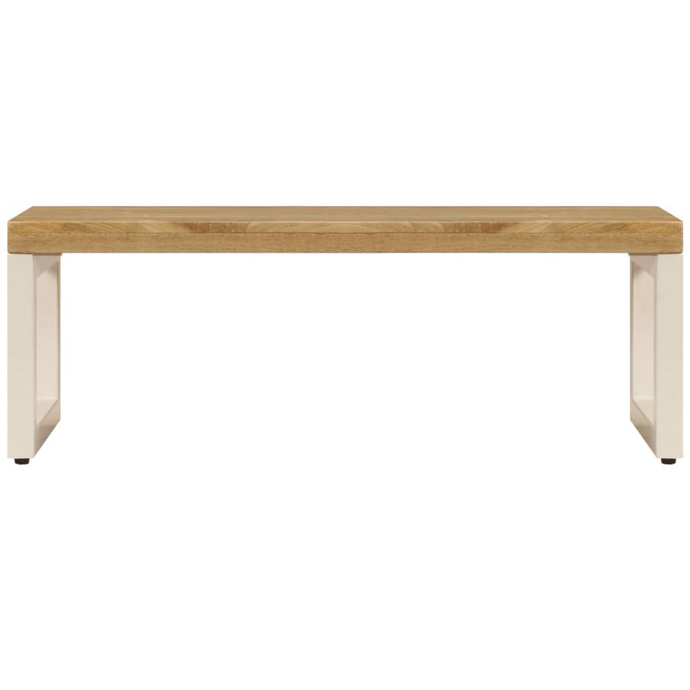 vidaXL Coffee Table 43.3"x19.7"x13.8" Solid Mango Wood and Steel, 247339. Picture 3