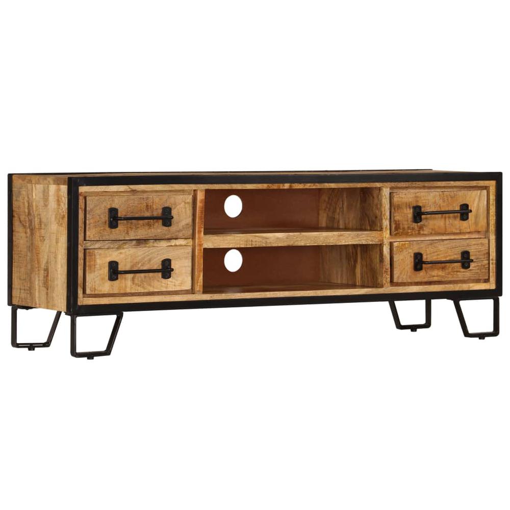 vidaXL TV Cabinet with Drawers 47.2"x11.8"x15.7" Solid Mango Wood, 247343. Picture 1
