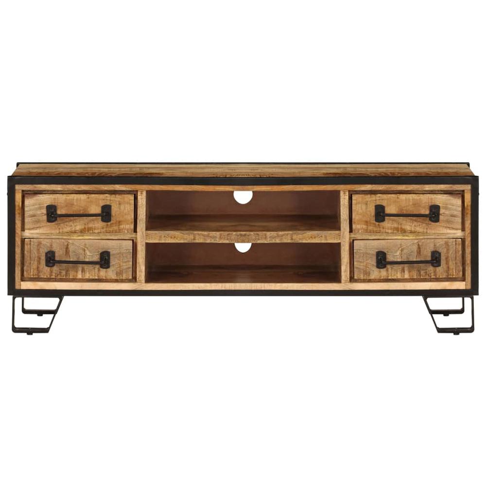 vidaXL TV Cabinet with Drawers 47.2"x11.8"x15.7" Solid Mango Wood, 247343. Picture 6
