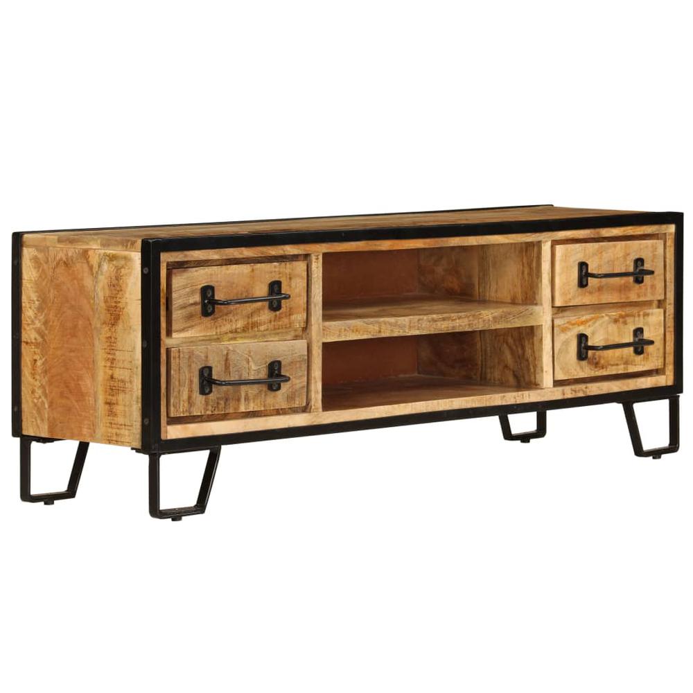 vidaXL TV Cabinet with Drawers 47.2"x11.8"x15.7" Solid Mango Wood, 247343. Picture 7
