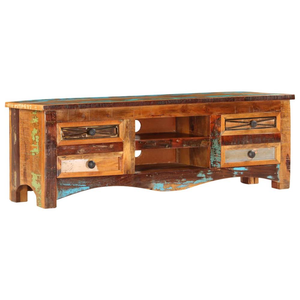 vidaXL TV Cabinet 47.2"x11.8"x15.7" Solid Reclaimed Wood, 247516. Picture 1