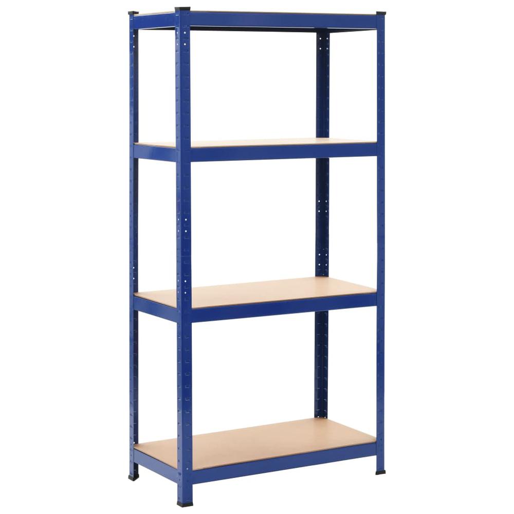 Storage Shelves 2 pcs Blue 31.5"x15.7"x63" Steel and MDF. Picture 1