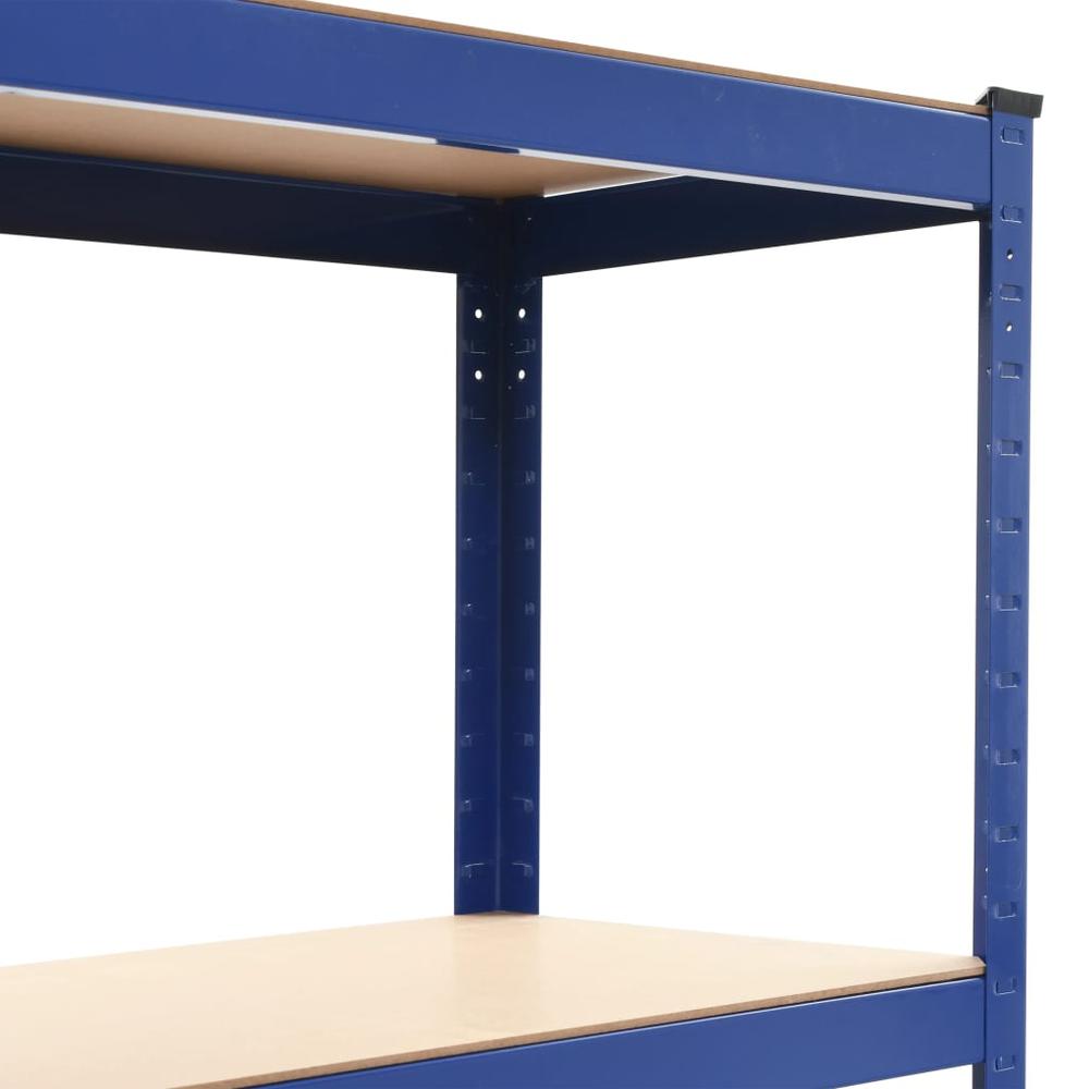Storage Shelves 2 pcs Blue 31.5"x15.7"x63" Steel and MDF. Picture 5