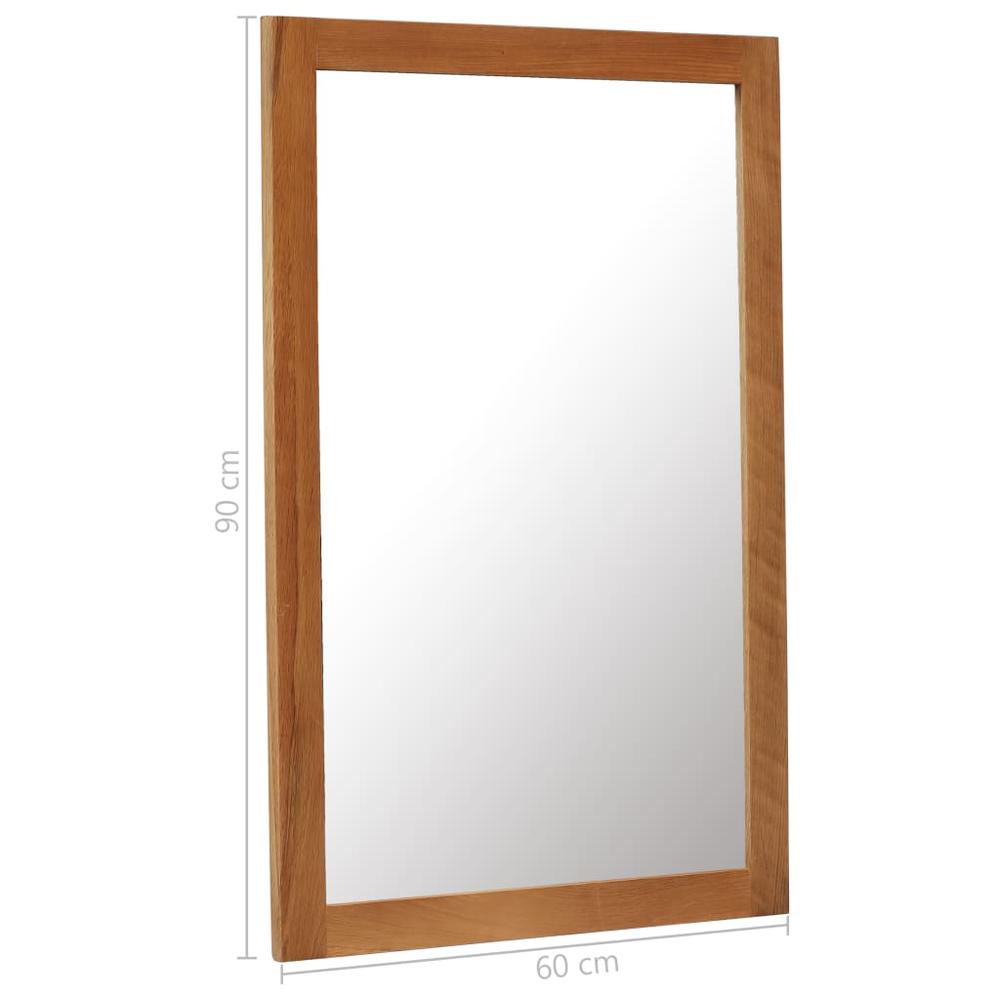 vidaXL Mirror 23.6"x35.4" Solid Oak Wood, 247457. Picture 6