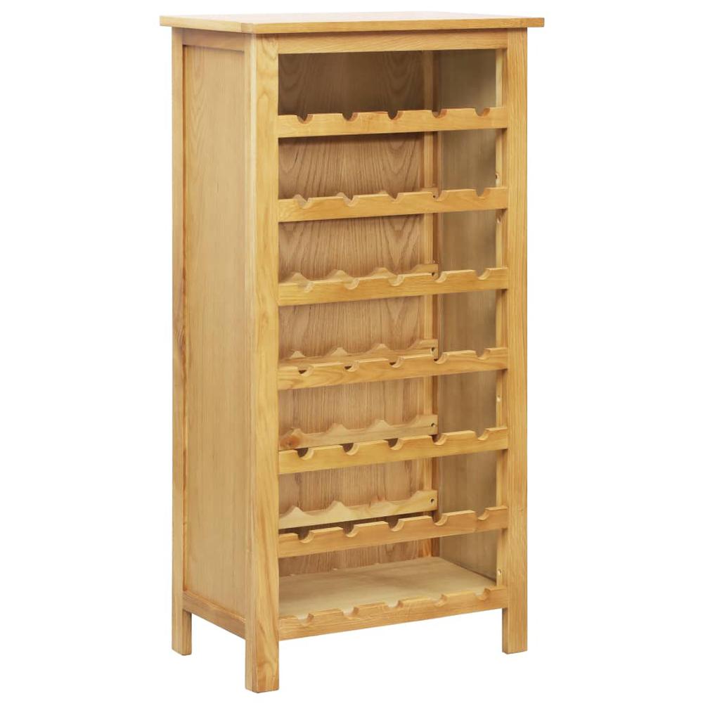 vidaXL Wine Cabinet 22"x12.6"x43.3" Solid Oak Wood, 247464. Picture 1