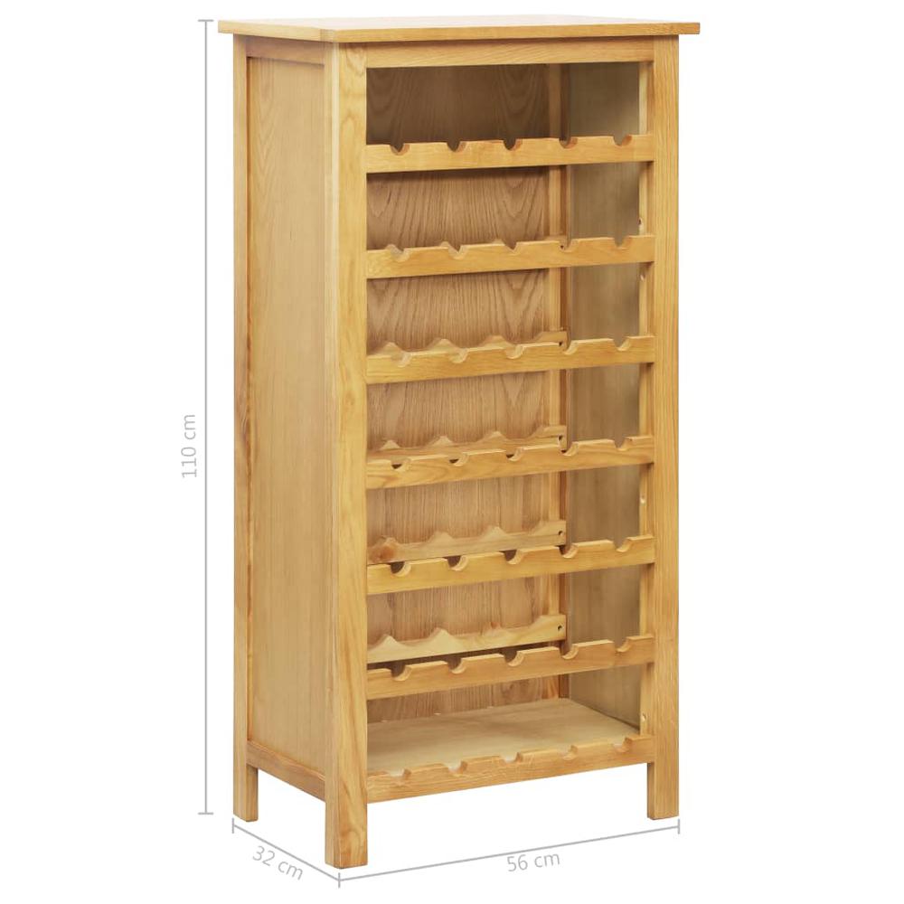 vidaXL Wine Cabinet 22"x12.6"x43.3" Solid Oak Wood, 247464. Picture 7