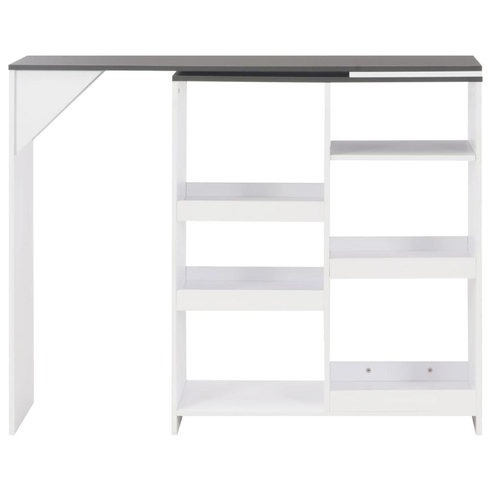 vidaXL Bar Table with Moveable Shelf White 54.33"x15.75"x47.24", 280226. Picture 3