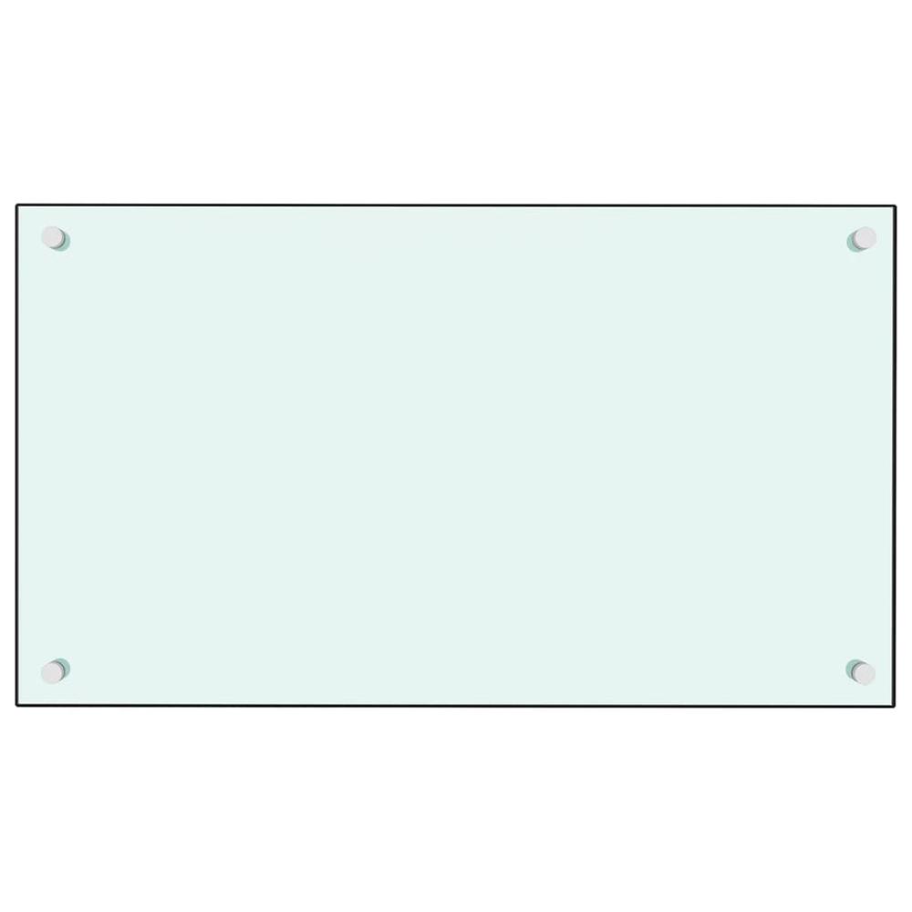 Kitchen Backsplash White 27.6"x15.7" Tempered Glass. Picture 1