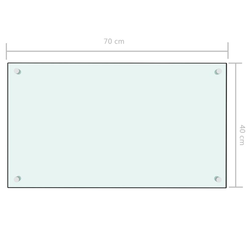 Kitchen Backsplash White 27.6"x15.7" Tempered Glass. Picture 5