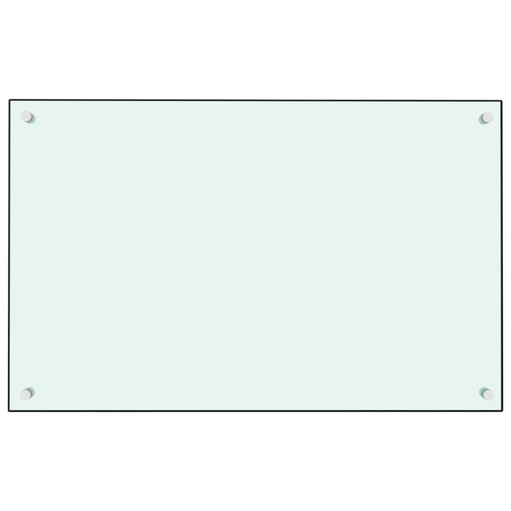 Kitchen Backsplash White 31.5"x19.7" Tempered Glass. Picture 1
