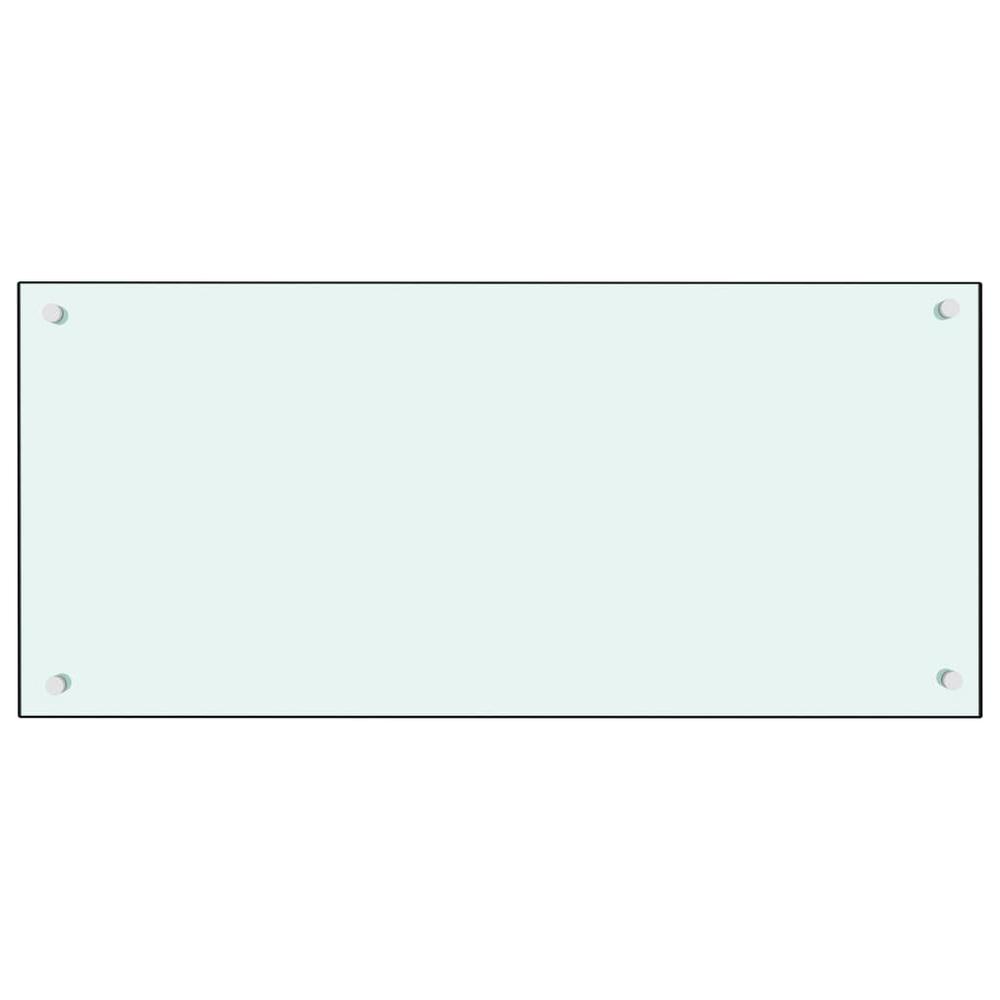 Kitchen Backsplash White 35.4"x15.7" Tempered Glass. Picture 1