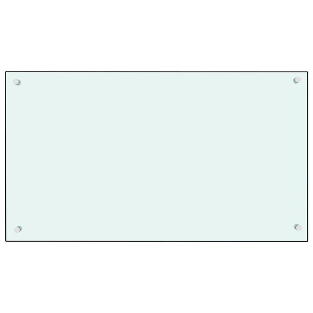 Kitchen Backsplash White 35.4"x19.7" Tempered Glass. Picture 1