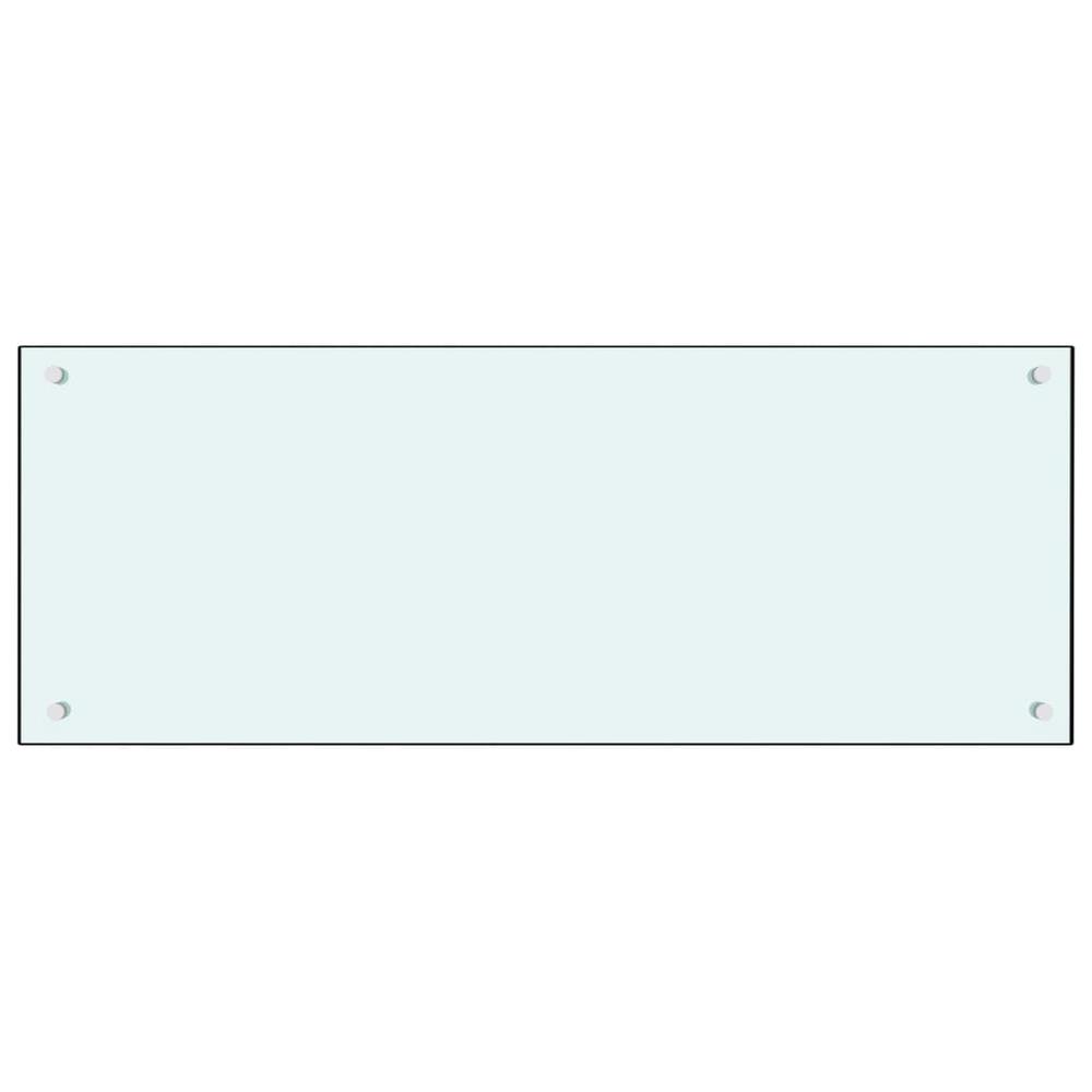 Kitchen Backsplash White 39.4"x15.7" Tempered Glass. Picture 1
