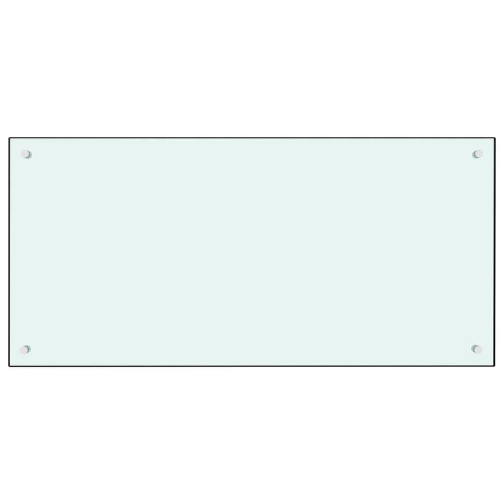 Kitchen Backsplash White 39.4"x19.7" Tempered Glass. Picture 1