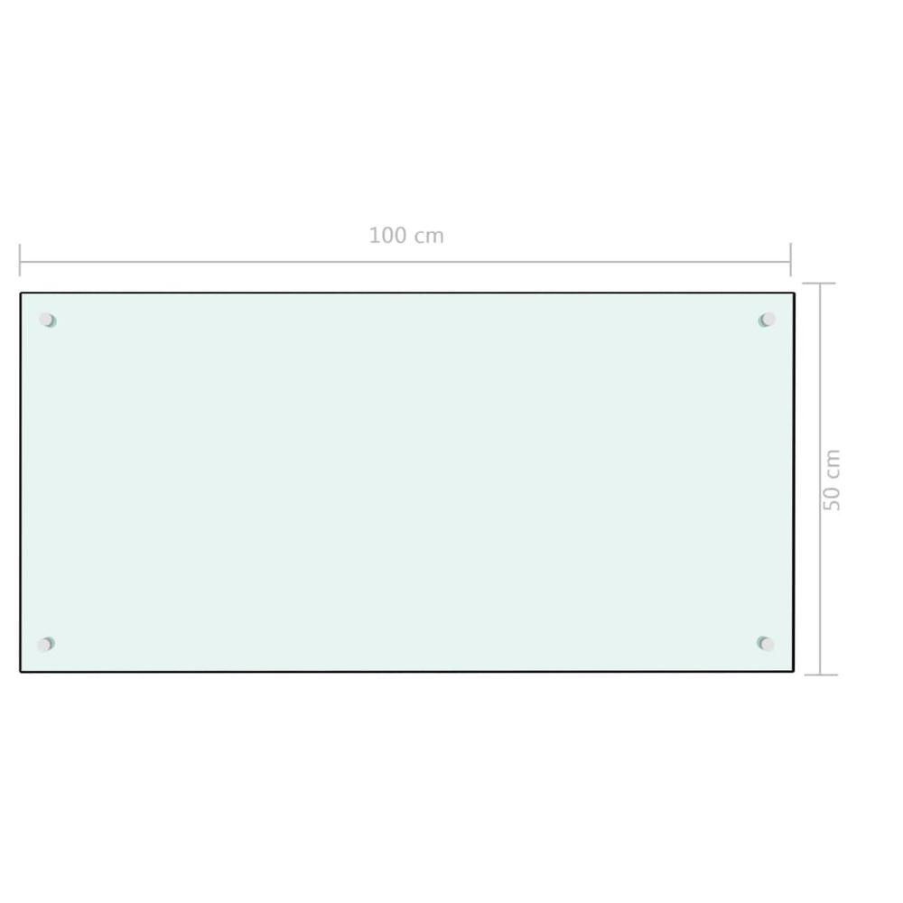 Kitchen Backsplash White 39.4"x19.7" Tempered Glass. Picture 5