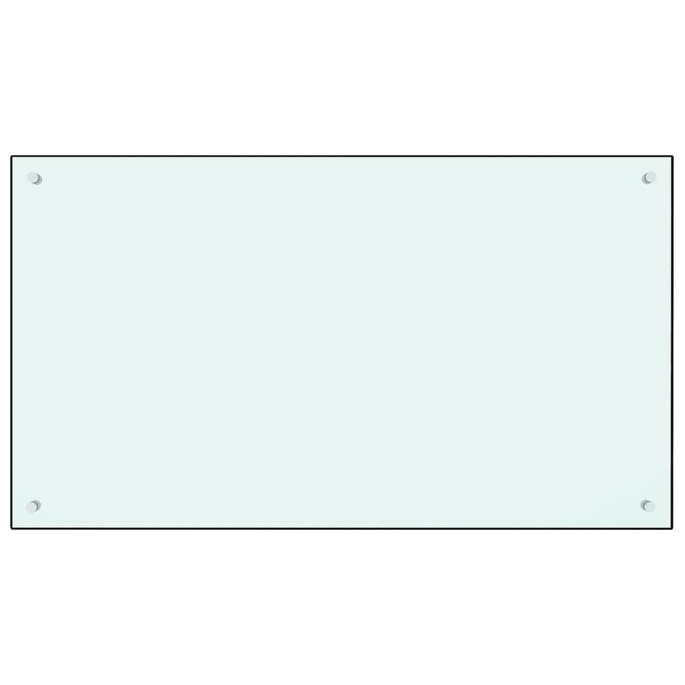 Kitchen Backsplash White 39.4"x23.6" Tempered Glass. Picture 1