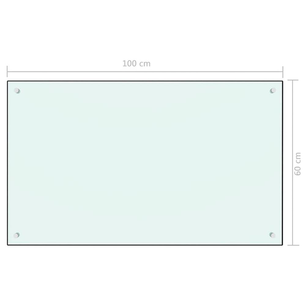 Kitchen Backsplash White 39.4"x23.6" Tempered Glass. Picture 5