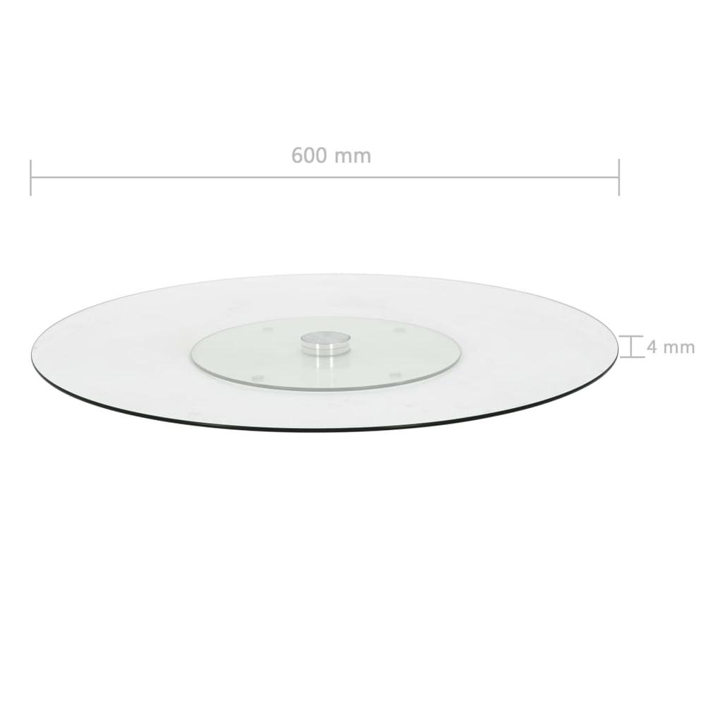 Rotating Serving Plate Transparent 23.6" Tempered Glass. Picture 4
