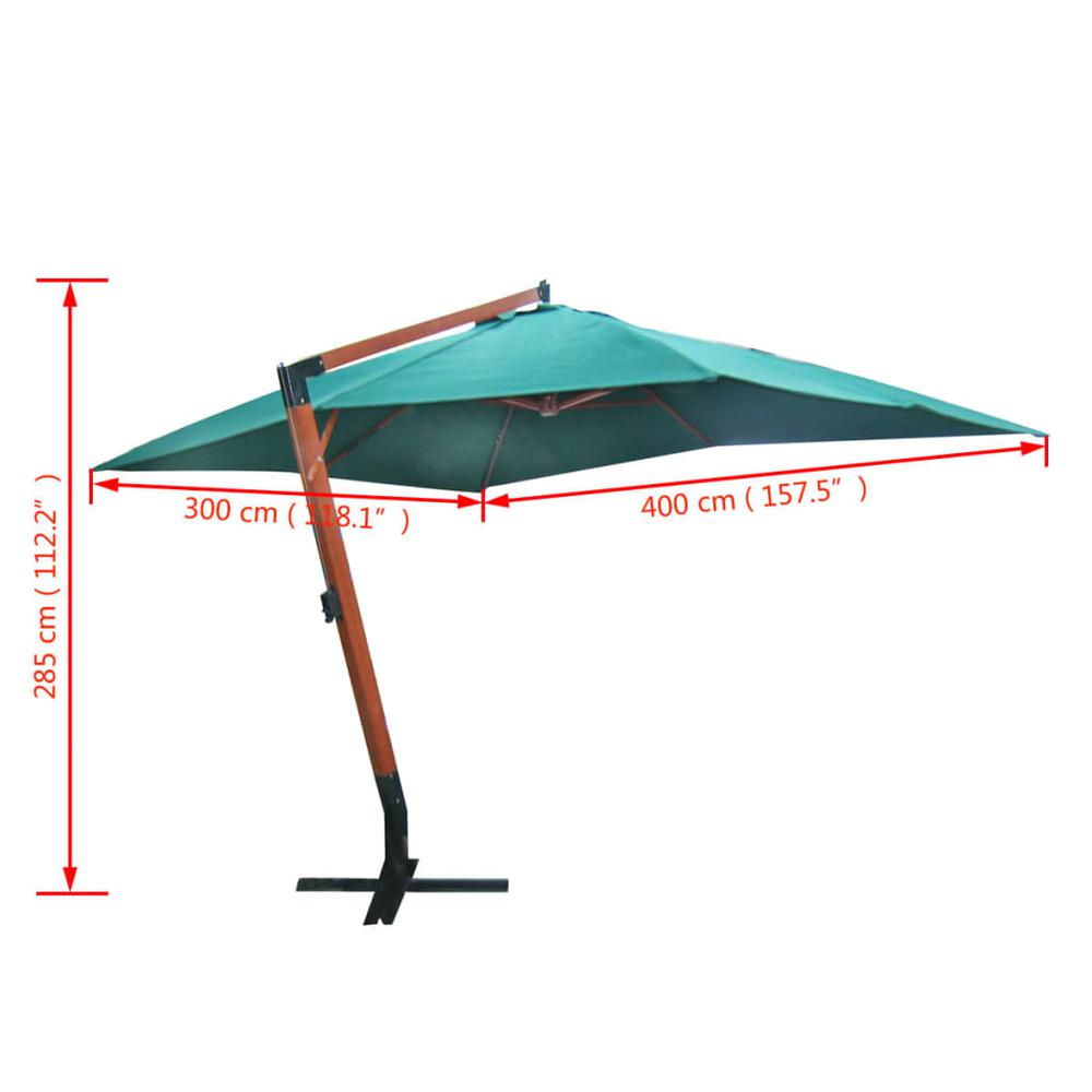 Floating Parasol Melia 118.1"x157.5" Green, 40079. Picture 5