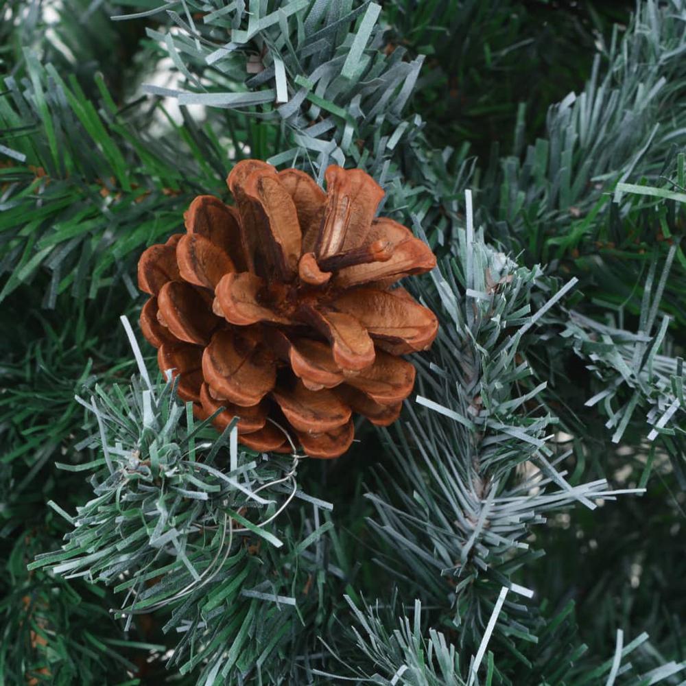 vidaXL Frosted Christmas Tree with Pinecones 59.1", 60177. Picture 2